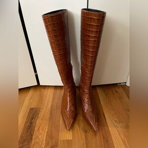 Mercedes Castillo Tall Brown Boots, Size 9